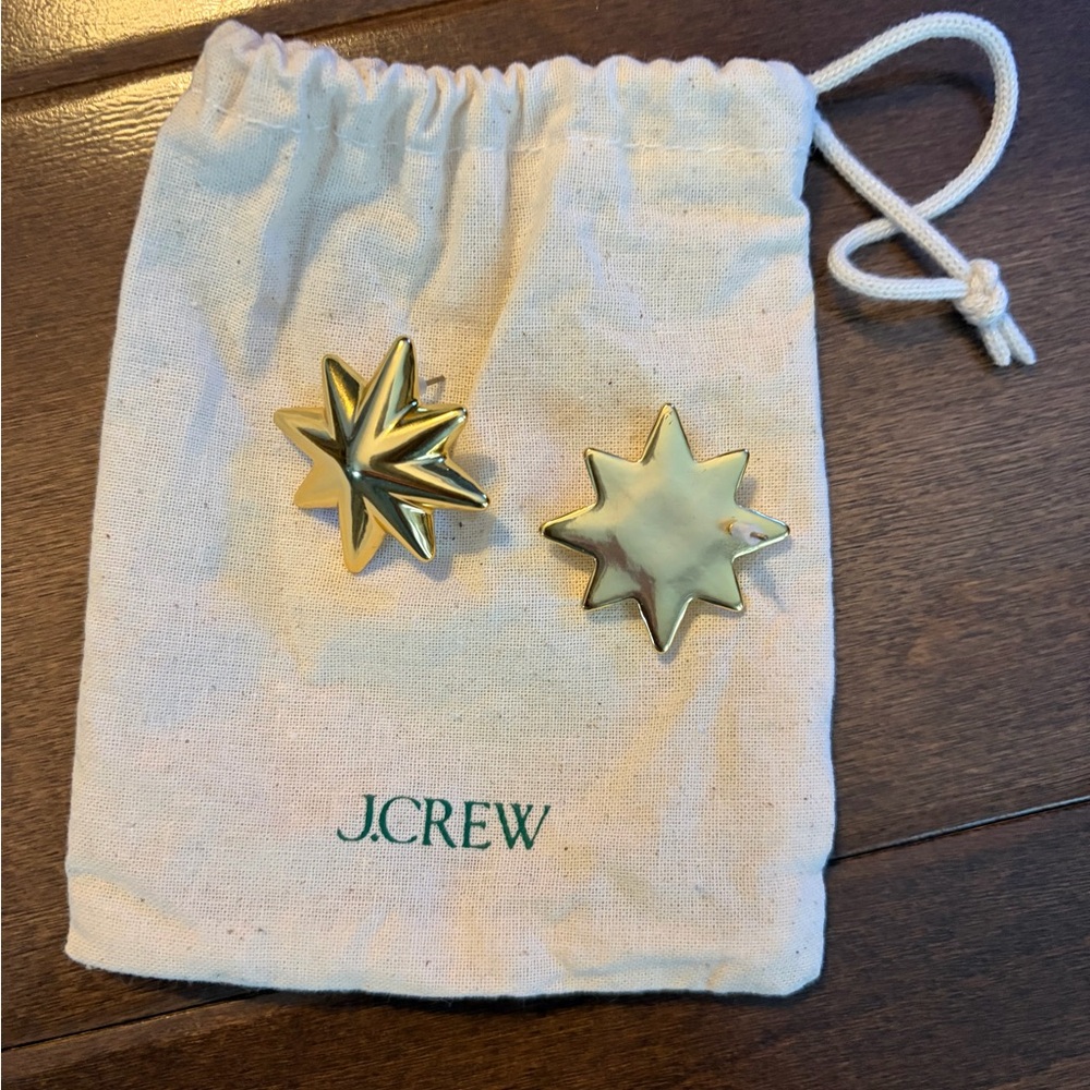 J. Crew Shiny Gold Starburst Earrings